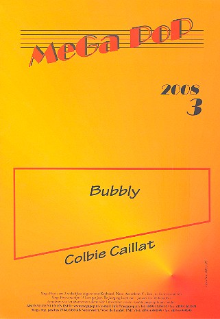 Bubbly: Einzelausgabe für Gesang und Klavier  mit Akkorden  