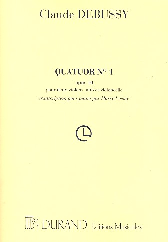 Quartett Nr.1 op.10 für 2 Violinen,&nbsp;&nbsp;Viola und Violoncello für Klavier&nbsp;&nbsp;