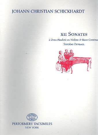 12 Sonaten op.7 für 2 Oboen (Violinen) und Bc  Facsimile Stimmen  