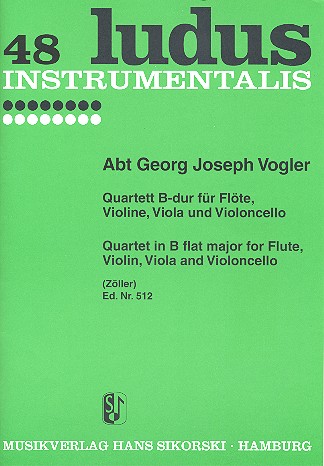 Quartett B-Dur für Flöte, Violine,  Viola und Violoncello  Stimmen