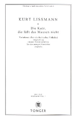 Die Katz die lässt das Mausen nicht  für Männerchor a cappella  Partitur