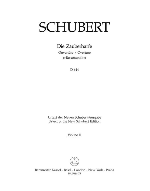 Ouvertüre zu Die Zauberharfe C-Dur D644&nbsp;&nbsp;für Orchester&nbsp;&nbsp;Violine 2