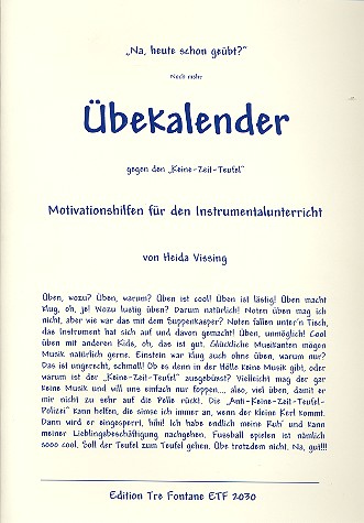 Noch mehr Übekalender&nbsp;&nbsp;gegen den 'Keine-Zeit-Teufel'&nbsp;&nbsp;