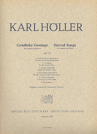 Geistliche Gesänge op.17a  für Sopran und Klavier  Partitur (dt/en)