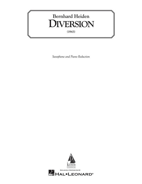 Diversion  for alto saxophone and band  piano reduction for alto saxophone and piano
