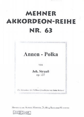 Annen-Polka op.137   für Akkordeon  