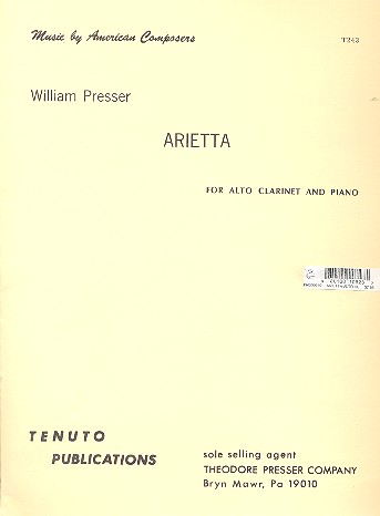 Arietta&nbsp;&nbsp;for alto clarinet and piano&nbsp;&nbsp;