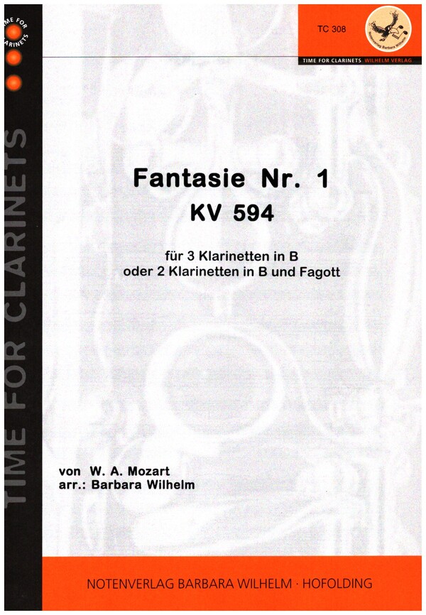 Fantasie Nr.1 KV594 für 3 Klarinetten  (2 Klarinetten und Fagott)  Partitur und Stimmen