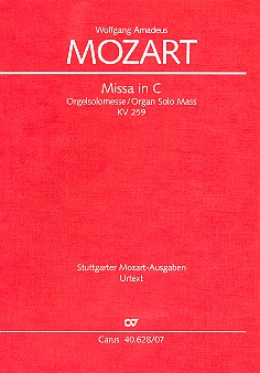 Missa C-Dur KV259 für&nbsp;&nbsp;Soli, Chor und Orchester&nbsp;&nbsp;Studienpartitur