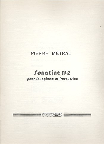 Sonatina Nr. 2 für Saxophon (ATS, ein Spieler)  und Percussion  Spielpartitur