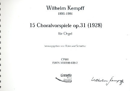 15 Choralvorspiele op.31  für Orgel  
