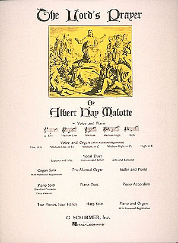 The Lord's Prayer for low voice&nbsp;&nbsp;and piano&nbsp;&nbsp;
