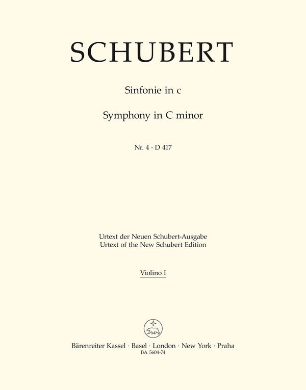 Sinfonie c-Moll Nr.4 D417 für Orchester&nbsp;&nbsp;Violine 1&nbsp;&nbsp;