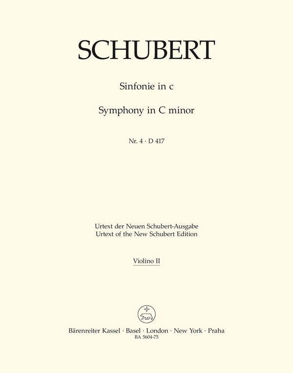 Sinfonie c-Moll Nr.4 D417 für Orchester&nbsp;&nbsp;Violine 2&nbsp;&nbsp;