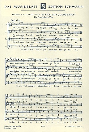 Siehe, die Jungfrau&nbsp;&nbsp;für gemischten Chor a cappella&nbsp;&nbsp;Partitur