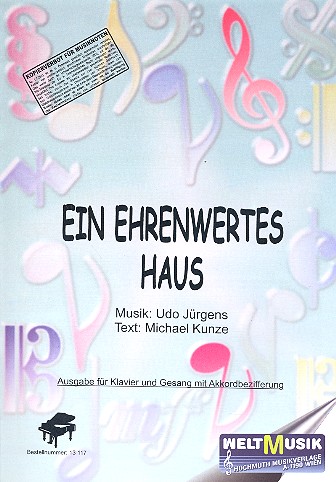 Ein ehrenwertes Haus  für Gesang und Klavier  Einzelausgabe