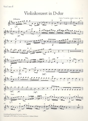 Konzert D-Dur op.1,4  für Violine und Streicher  Violine 1