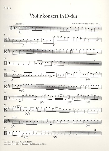 Konzert D-Dur op.1,4  für Violine und Streicher  Viola