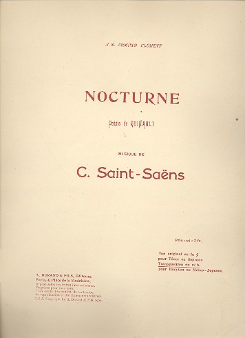 Nocturne pour chant et piano&nbsp;&nbsp;&nbsp;&nbsp;