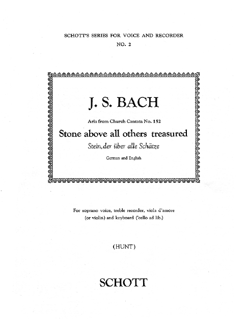 Stone above all others treasured&nbsp;&nbsp;for voice, treble recorder, viola d'amore and keyboard (cello ad lib),&nbsp;&nbsp;score and parts