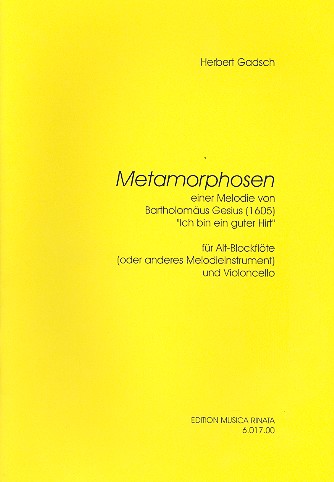 Metamorphosen für Altblockflöte und  Violoncello  Spielpartitur