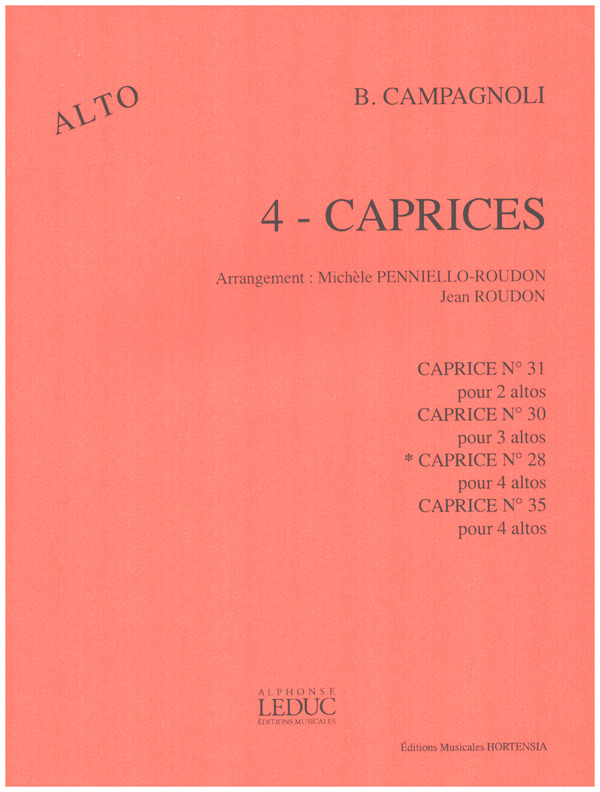 Caprice no.28 op.22 pour 4 altos  partition  