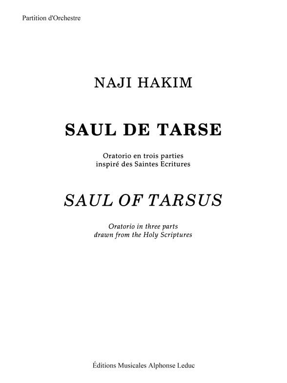 Saul de Tarse&nbsp;&nbsp;partition&nbsp;&nbsp;