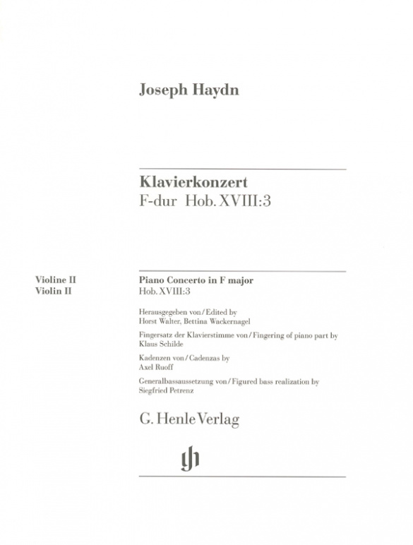 Konzert F-Dur Hob.XVIII:3&nbsp;&nbsp;für Klavier und Streicher&nbsp;&nbsp;Violine 2