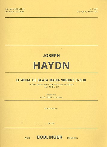 Litaniae de beata Maria virgine C-Dur&nbsp;&nbsp;für Soli, gem Chor, Orchester und Orgel&nbsp;&nbsp;Klavierauszug