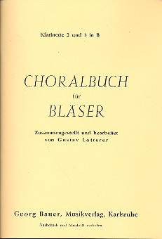 Choralbuch für Bläser  Klarinette 2/3 in B  