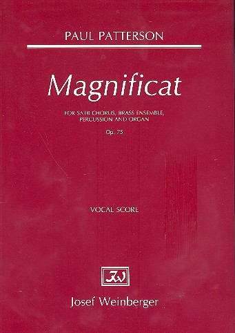Magnificat op.75 for mixed chorus,  brass ensemble, percussion and organ  vocal score
