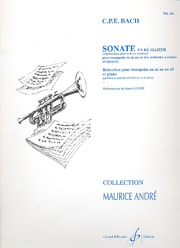 Sonate en ré majeur pour trompette,  orchestre à cordes et clavecin  pour trompette et piano