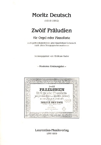 12 Präludien nach alten  Synagogen-Intonationen  für Orgel (Klavier)