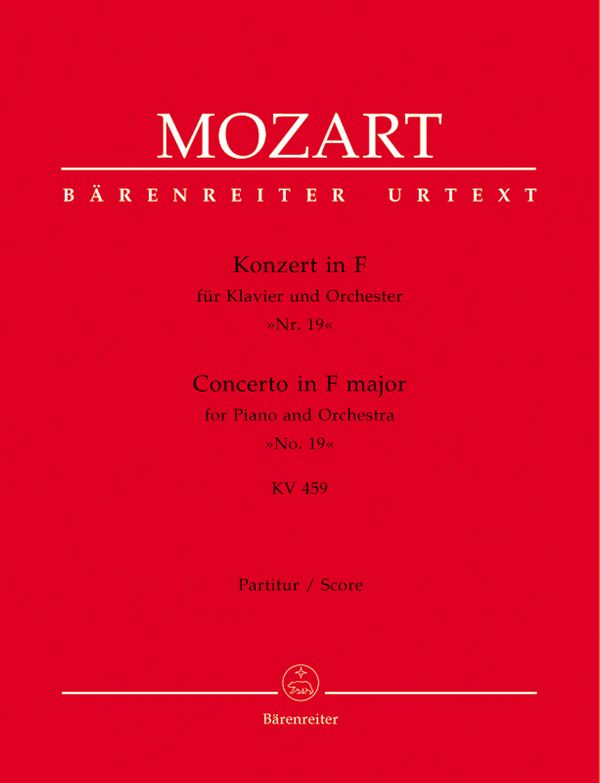 Konzert F-Dur KV459 Nr.19&nbsp;&nbsp;für Klavier und Orchester&nbsp;&nbsp;Partitur