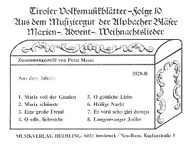 Tiroler Volksmusikblätter Band 10&nbsp;&nbsp;für 5 Blechbläser&nbsp;&nbsp;Partitur und Stimmen