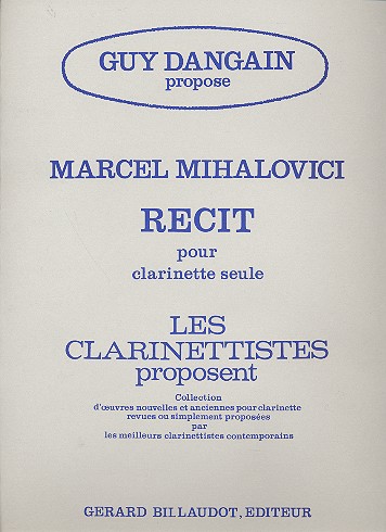 Récit op.101&nbsp;&nbsp;pour clarinette&nbsp;&nbsp;