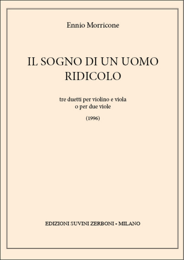 Il sogno di un uomo ridicolo  per violino e viola (2 viole)  2 partiture