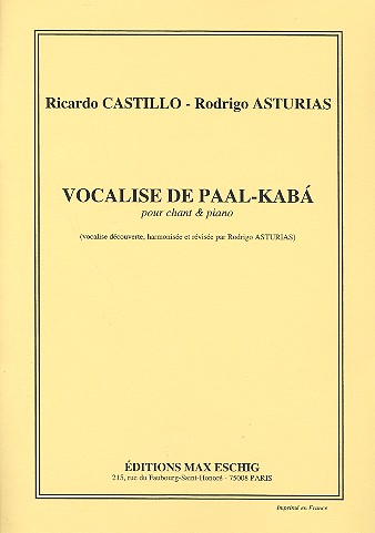 Vocalise de Paal-Kabá pour chant&nbsp;&nbsp;et piano&nbsp;&nbsp;