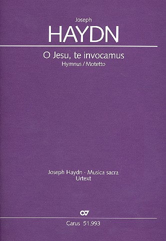 O Jesu, te invocamus Hob. XXIVa6/8b für&nbsp;&nbsp;gem Chor, 2 Oboen, 2 Clarinetten, Timpani,&nbsp;&nbsp;2 Violinen und Bc  Partitur