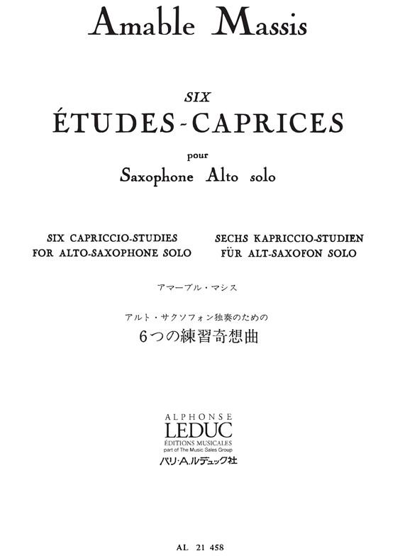 6 études-caprices pour&nbsp;&nbsp;saxophone alto solo&nbsp;&nbsp;