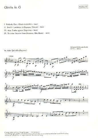 Gloria in excelsis Deo  für Soli, gem Chor und Orchester  Violine 3