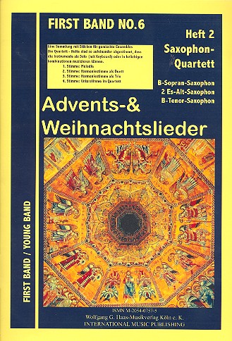 Advents- und Weihnachtslieder Band 2&nbsp;&nbsp;für flexibles Ensemble&nbsp;&nbsp;Spielpartitur für 1-4 Saxophone (SAAT)