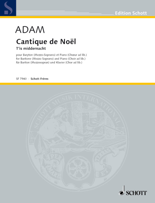 Cantique de noel pour baryton et piano  (choeur ad lib) (fr/nl)  