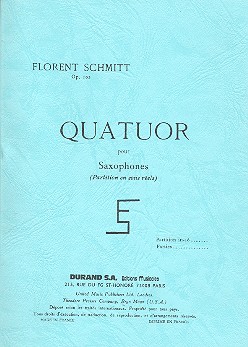 Quatuor op.102&nbsp;&nbsp;pour 4 saxophones (SATBar)&nbsp;&nbsp;partition de poche