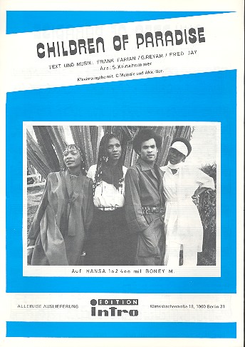 Children of Paradise &nbsp;&nbsp;Gesang und Klavier&nbsp;&nbsp;Einzelausgabe