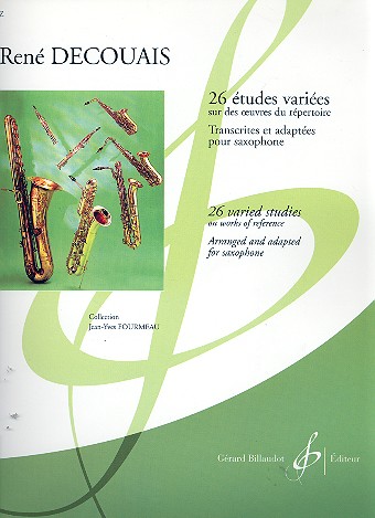 26 études variées sur des&nbsp;&nbsp;ouevres du répertoire&nbsp;&nbsp;pour saxophone