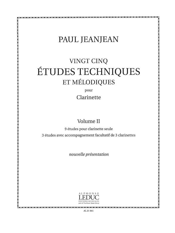 25 Études techniques et melodiques  vol.2 (nos.14-25) pour clarinette  