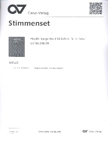 Eja gentes HobXXIIIa:C15 für&nbsp;&nbsp;gem Chor und Orchester&nbsp;&nbsp;Harmoniestimmen