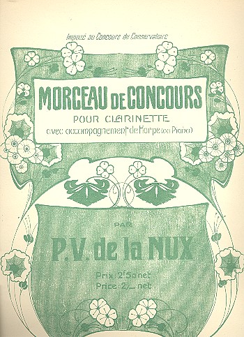 Morceau de concours&nbsp;&nbsp;pour clarinette et harpe (piano)&nbsp;&nbsp;