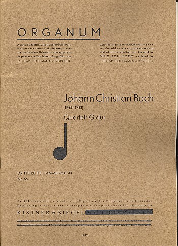 Quartett G-Dur für 2 Flöten (Violinen),  Viola und Violoncello  Partitur und Stimmen